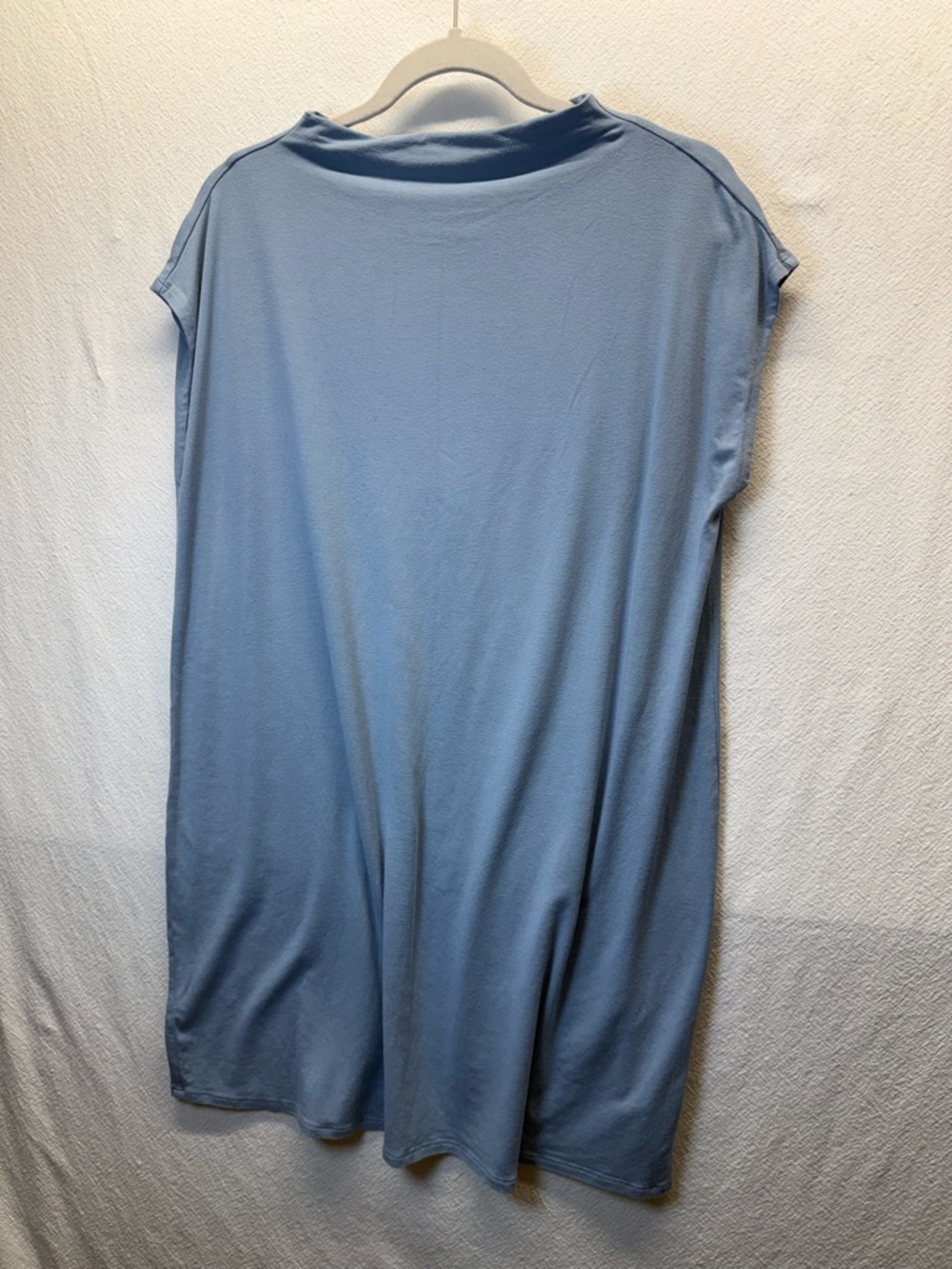 Minimalist Eileen Fisher Versatile Dress-Tunic-Swimsuit Cover Soft Slate Blue